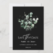 Moderne Schwarze Hochzeit im Grünen speichern die  Save The Date (Vorderseite)