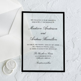 Moderne schwarze Hochzeit mit Rahmen Acryleinladungen