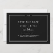 Moderne Schwarze Hochzeit Sichern Sie das Datum / Save The Date (Vorderseite)