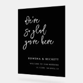 Moderne schwarze Hochzeit So froh, dass Sie hier s Acrylschild (Winkel)