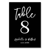 Moderne Schwarze Hochzeit Tischnummer (Vorderseite)