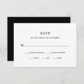 Moderne Schwarze Hochzeit | Wahl RSVP Karte (Vorne/Hinten)