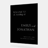 Moderne Schwarze Hochzeit Willkommen Acrylschild (Winkel)