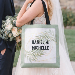 Moderne Schwarze Hochzeits-Botanik-Themen mit gold Tasche