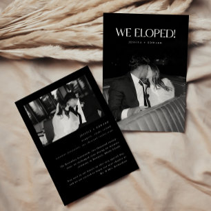 Moderne Schwarze Hochzeits-Elopement-Fotos von Paa Ankündigung