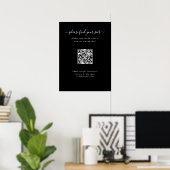 Moderne schwarze Hochzeits-QR-Code-Sitzplan-Poster Poster (Heimbüro)