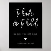 Moderne schwarze Hochzeitsdecke Poster (Vorne)