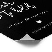 Moderne schwarze Hochzeitsdecke Poster (Ecke)