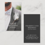 Moderne Schwarze Hochzeitsfotografie Visitenkarte (Vorne/Hinten)