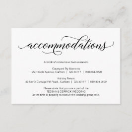Moderne Schwarze Hochzeitskalligrafie, Unterkünfte Begleitkarte