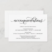 Moderne Schwarze Hochzeitskalligrafie, Unterkünfte Begleitkarte (Vorne/Hinten)