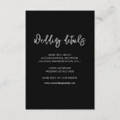 Moderne schwarze Hochzeitskarte Begleitkarte (Vorderseite)