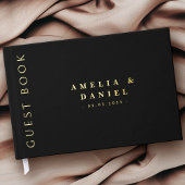 Moderne schwarze Hochzeitsnamen und Datum real Gästebuch