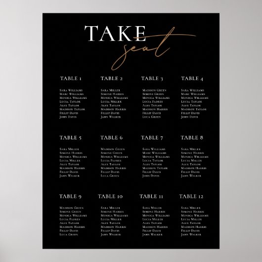 Moderne schwarze Hochzeitssattelgästen Poster (Vorne)