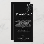 Moderne schwarze Hochzeitsstelle dank Karte (Vorne/Hinten)