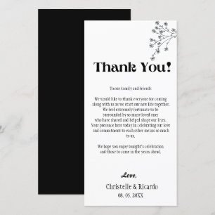 Moderne schwarze Hochzeitsstelle dank Karte