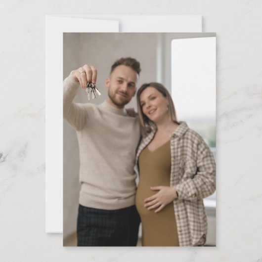 Moderne Schwarze Housewarming Einladung (Rückseite)