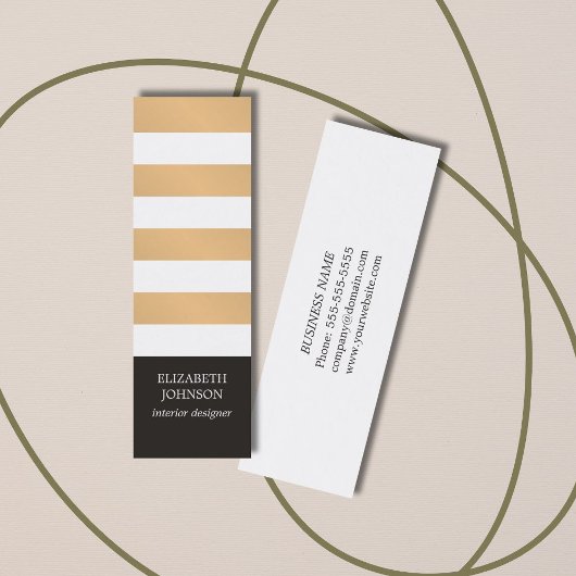 Moderne Schwarze Imitate - Goldrahmen Innenarchite Mini Visitenkarte