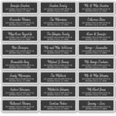 Moderne, schwarze, individuelle Gästetiketten Aufkleber (Vorderseite)