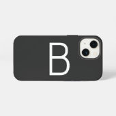 Moderne schwarze Initialbuchstaben-Monogramm iPhone Hülle (Rückseite (Horizontal))