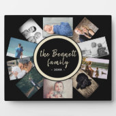 Moderne Schwarze Jahresfamilie bewahren FotoCollag Fotoplatte (Vorderseite)