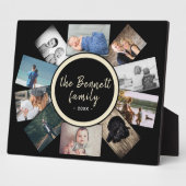 Moderne Schwarze Jahresfamilie bewahren FotoCollag Fotoplatte (Seite)