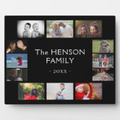 Moderne Schwarze Jahresfamilie bewahren FotoCollag Fotoplatte (Vorderseite)