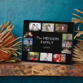 Moderne Schwarze Jahresfamilie bewahren FotoCollag Fotoplatte (Seite)