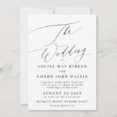 Moderne schwarze Kalligrafie Details auf der Rücks Einladung (Vorderseite)