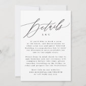 Moderne schwarze Kalligrafie Details auf der Rücks Einladung (Rückseite)