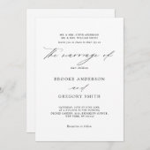 Moderne Schwarze Kalligrafie Einfache Minimalistis Einladung (Vorne/Hinten)