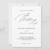 Moderne Schwarze Kalligrafie Einfache Minimalistis Einladung (Vorderseite)