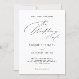 Moderne Schwarze Kalligrafie Einfache Minimalistis Einladung