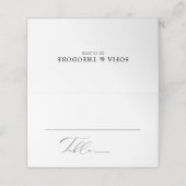 Moderne Schwarze Kalligrafie Einfache Minimalistis Platzkarte (Außenseite Aufgefaltet)