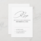 Moderne Schwarze Kalligrafie Einfache Minimalistis RSVP Karte (Vorne/Hinten)