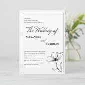 Moderne Schwarze Kalligrafie-Erdtöne Hochzeit Einladung (Stehend Vorderseite)