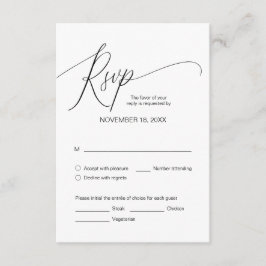 Moderne Schwarze Kalligrafie, Hochzeitessen, UAWG  Begleitkarte