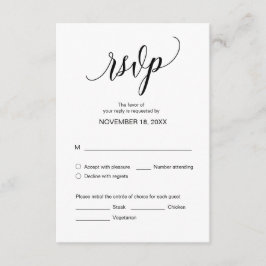 Moderne Schwarze Kalligrafie, Hochzeitessen, UAWG Begleitkarte