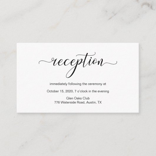 Moderne schwarze Kalligrafie, Hochzeitsszenario Begleitkarte (Vorderseite)