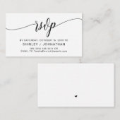 Moderne schwarze Kalligrafie, Hochzeitsszenario Begleitkarte (Vorne/Hinten)