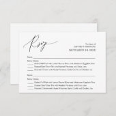 Moderne schwarze Kalligrafie ,Hochzeitsszenario RS Begleitkarte (Vorne/Hinten)