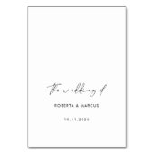 Moderne Schwarze Kalligrafie Hochzeittisch Drei Tischnummer (Rückseite)