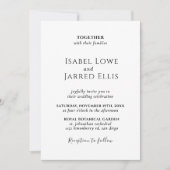 Moderne schwarze Kalligrafie in einer Hochzeit Einladung (Vorderseite)