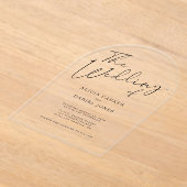 Moderne, schwarze Kalligraphie Acryleinladungen (Ablage )