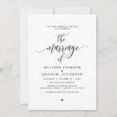 Moderne schwarze Kalligraphie, Ehe Einladung (Vorderseite)