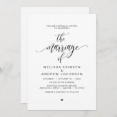 Moderne schwarze Kalligraphie, Ehe Einladung (Vorne/Hinten)