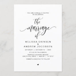 Moderne schwarze Kalligraphie, Ehe Einladung