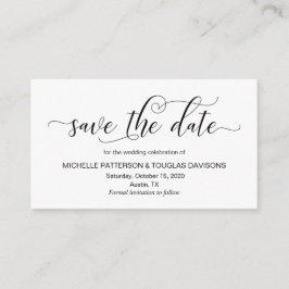 Moderne schwarze Kalligraphie, Hochzeit Das Datum  Begleitkarte