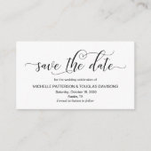 Moderne schwarze Kalligraphie, Hochzeit Das Datum  Begleitkarte (Vorderseite)