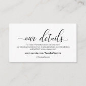 Moderne schwarze Kalligraphie, Hochzeit unserer De Begleitkarte (Vorderseite)